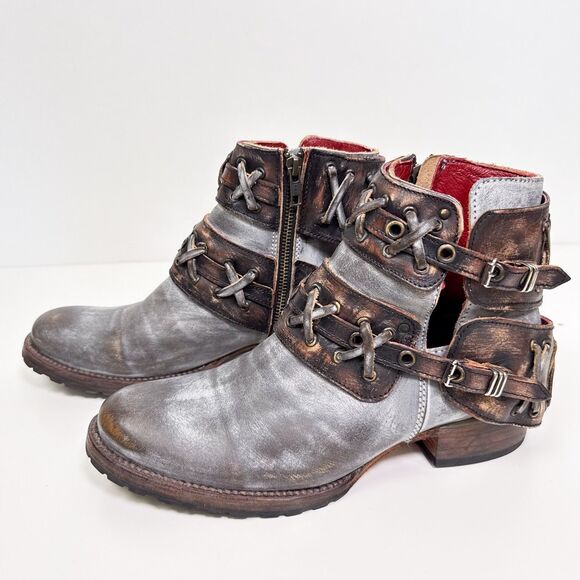 Freebird by Steven Women Dublin Smoke Grey Leather Boots Size US 9 - Picture 4 of 9